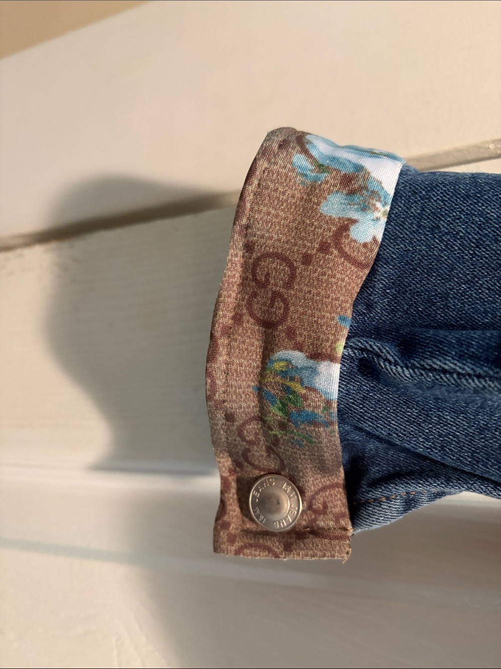 Upcycled GUCCI- like  denim jacket! Size S - Picture 3 of 3